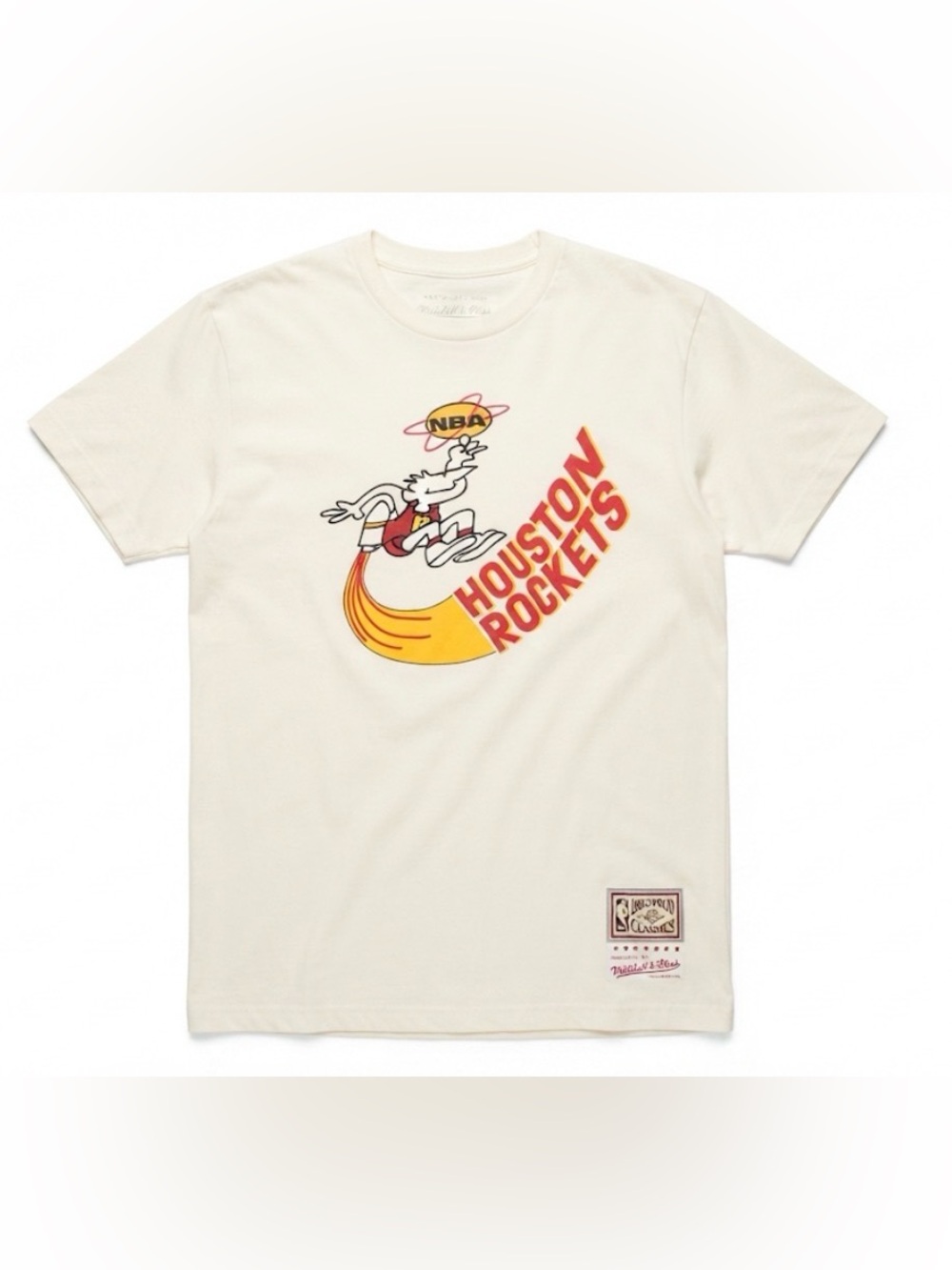 Mitchell & Ness Houston Rockets Hardwood Classics T-Shirt Mens S White Tee NBA